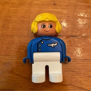 Lego Duplo Pilot Yellow Helmet Minifigure